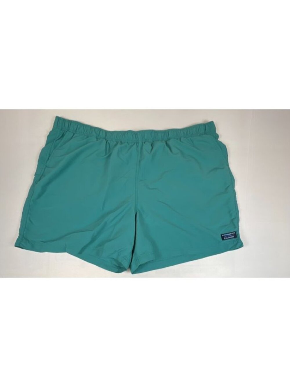 L.L. Bean Shorts Men XXXL Teal Green Supplex Nylon Mesh Lined Swim Trunk Pocket